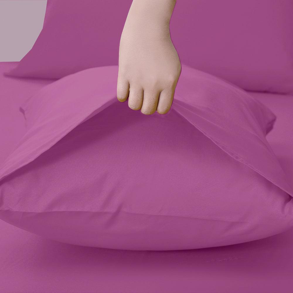 Purple Pillow Case Pair, Soft Brushed Microfiber, 50cm x 75 cm, Easy Care - Chessington Rooms