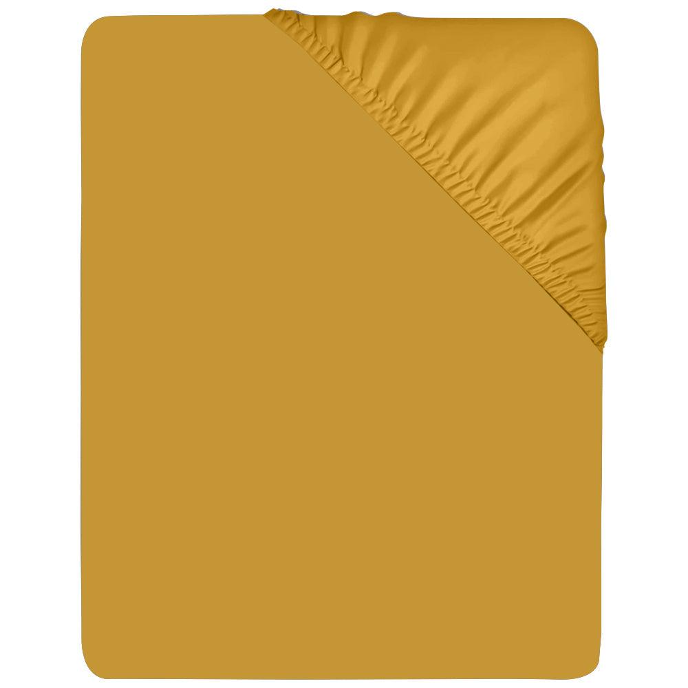 Ochre Fitted Sheet, Soft Brushed Microfiber, 25cm deep, Easy Care - Chessington Rooms