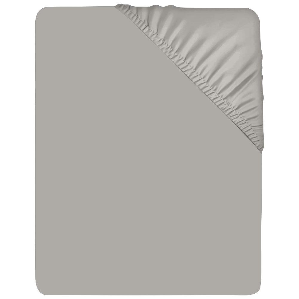 Grey Fitted Sheet, Soft Brushed Microfiber, 25cm deep, Easy Care - Chessington Rooms