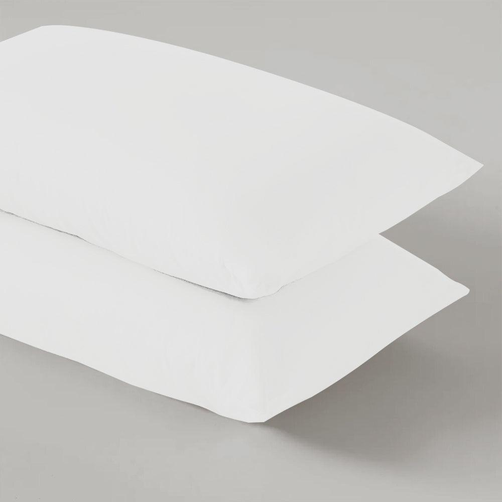 White Pillow Case Pair, Soft Brushed Microfiber, 50cm x 75 cm, Easy Care - Chessington Rooms