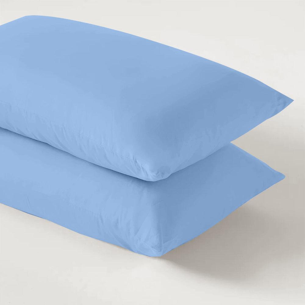 Sky Blue Pillow Case Pair, Soft Brushed Microfiber, 50cm x 75 cm, Easy Care - Chessington Rooms