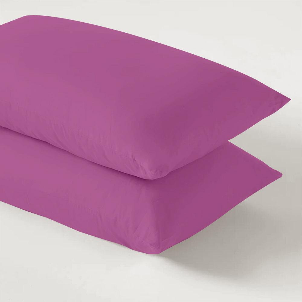 Purple Pillow Case Pair, Soft Brushed Microfiber, 50cm x 75 cm, Easy Care - Chessington Rooms